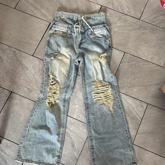 Diesel Denim - True Religion Bobbi Double Waistband distressed baggy jeans